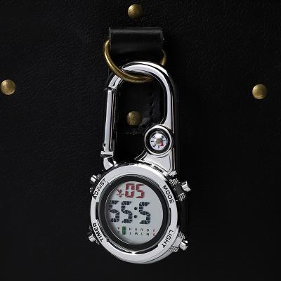 China Wholesale Stainless Steel Compass Portable Sports Climbing Men Clip on Digital Fob Watches for sale