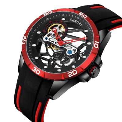 China Sport Luminous Hands Visible Case Back Auto Movement Mechanical Skeleton Men Wrist Watch for sale