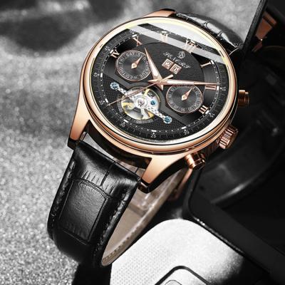 China Fashion OEM Watches Men Automatic Genuine Leather Watch Import Movement Mechanical Wristwatches for sale