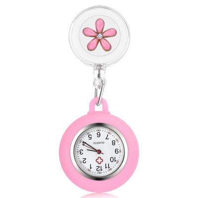 China Customizable Clip-on Hanging Nurse Watches Silicon Cover waterproof Fob Watch for sale