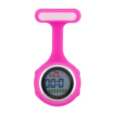 China Medical Brooch Fob Watch Custom Logo Doctor And Gifts Wholesale Colorful Jelly Glow In The Dark Silicone Digital Nurse Watches for sale