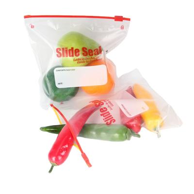 China Moisture Proof Biodegradable Food Fruit Refrigerator Keep Cool Plastic Slider Zipper Bag for sale