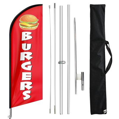 China Health Care Institute Promotional Outdoor Flying Flag Hambergers Beach Flag Seasonal Banner For Advertising Event Exhibition Flag for sale