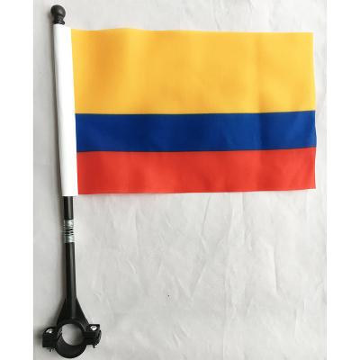 China Custom Printing Flying Bicycle Flag National Flag Polyester Handlebar Colombia Flag For Outdoor Cycling Decoration for sale