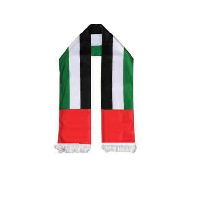 China 17x135cm Middle Taem Football Fans National Flag UAE Flag Satin Scarf For Soccer Sport Event for sale