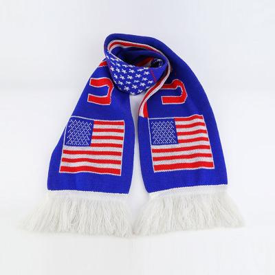 China Sports Style 2022 Custom Souvenir Scarf Logo With Different Countries Flag USA Soccer Team Knitting Scarf For Soccer Club Fans for sale