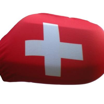 China Customized Elastic Sports Football Fans National Flag Switzerland Flag Car Side Mirror Cover Flag For Car Decoration for sale