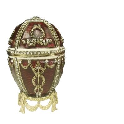 China Antique Europe Rhinestone Russia Egg Box For Easter Gifts for sale