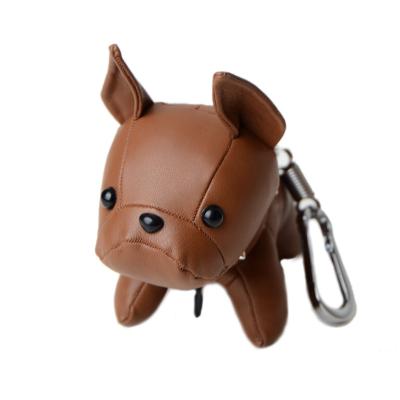 China Decoration PU Bulldog Keychains For Bag Charm for sale