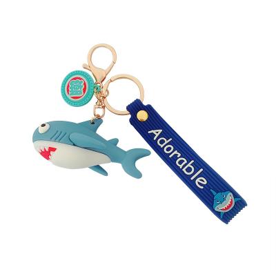 China Shark Rubber Material Bag Decoration Cartoon Pendant Key Chain for sale