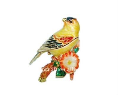 China NW1404 Decoration Canary Yellow Stand On Cute Morning Glory Jewelry Box for sale