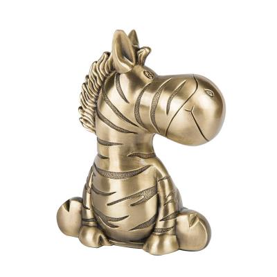 China Decoration Horse Money Saving Golden Animal Box For Kids for sale