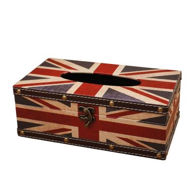 China Decoration Vintage Napkin Box England Flag Design 2020 New for sale