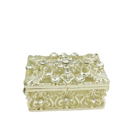 China Europe rectangle slivery jewelry box for wedding gift for sale