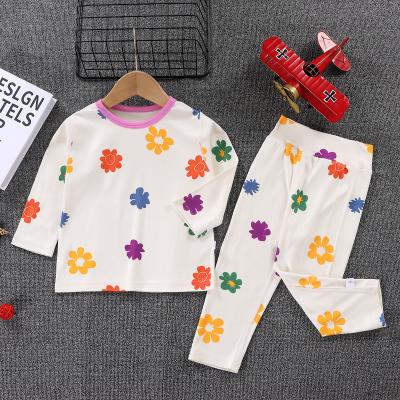 China 2PCS Autumn Polyester Anti-Shrink Cloth Polyester Warm Newborn Baby Girls Boys Cotton Clothes Tops Pants To Suit Outfits Sets for sale