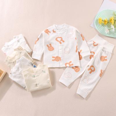 China 2023 New Arrival 2PCS 0-18M Boys Girls Baby 100% Cotton Anti-Shrink Newborn Clothes Sets Tops And Pants Suit Outfit Sets for sale