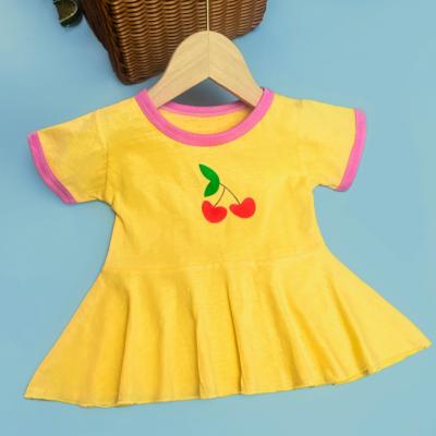 China Anti-wrinkle Kids Girls Dress Cute Summer Worsted Cotton Baby Infant Dresses For Newborn Baby for sale