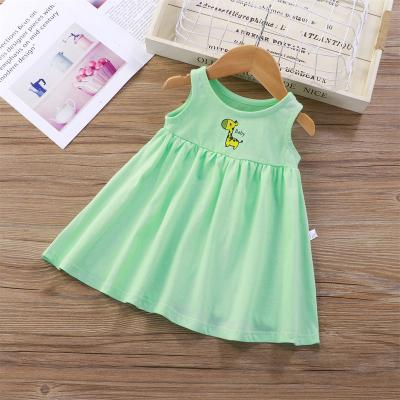 China Anti-wrinkle stock summer cotton worsted kids and infant girls vest cute infant dress baby dresses for newborn baby for sale