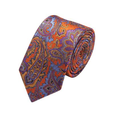 China Fashionable Mens High End Custom Made Jacquard Silk Ties Paisley Floral Necktie Corbatas for sale