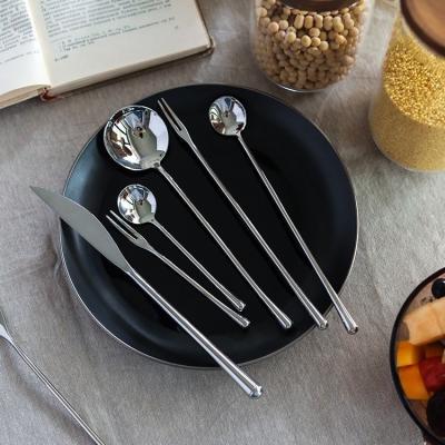 China Sustainable Party Elegant Cutlery Set Western 304 Stainless Steel Mirror Food Serving Spoon Flatware Set for sale