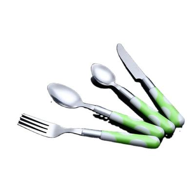 China Wholesale Viable Stainless Steel Dinnerware Set Household Semicircle Handle Knife, Fork Spoon 24Pc Flatware Set Cutlery Sets for sale