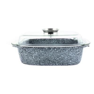 China Europe die cast aluminum snow granite liner 32 cm rotisserie pan /fish pan for sale