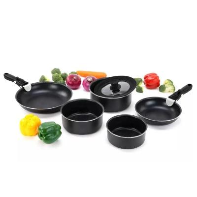 China Europe 8pcs non stick cookware set with removable handle for sale