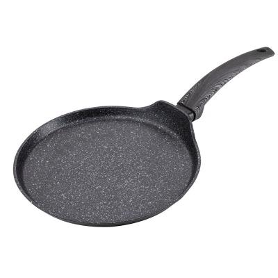 China Europe Forged Stone Marble Pancake Coating 28 Cm Full Black Bottom Induction for sale