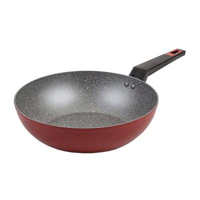 China Europe Forged Aluminum Gray Marble Stone Coating Wok Pan for sale