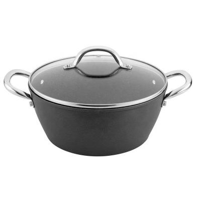 China Europe Forged Aluminum Marble Coating Casserole Set Baking Pots With Stainless Steel Handle for sale