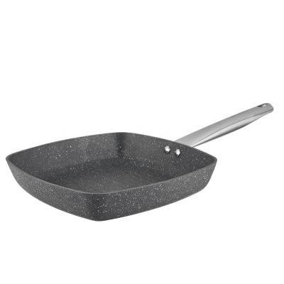 China Europe Pressed Liner Aluminum Gray Marble Non Stick Grill Pan for sale