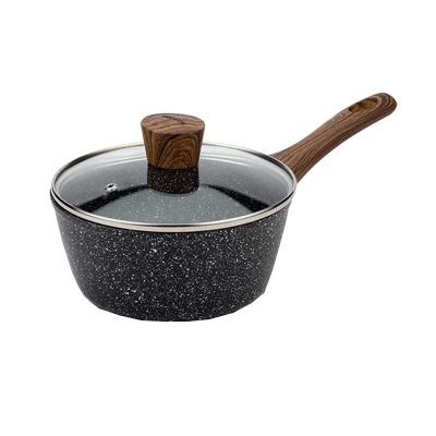 China Europe Aluminum Forged Black Marble Coating Sauce Pan With Lid for sale