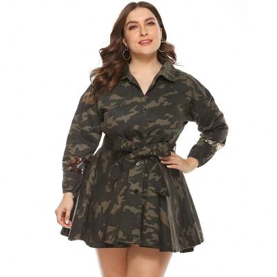 China 2020 Breathable Plus Size Winter Fall Ladies Elegant Women Splice Camouflage Zipper Long Sleeve Ditch Coat Women for sale