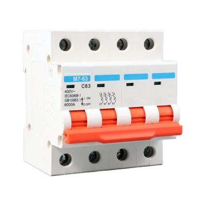 China Overload M7-63 4P Mini MCB 20A 16A 10A 32A 25A 40A 63A AC Miniature Circuit Breaker MCB for sale