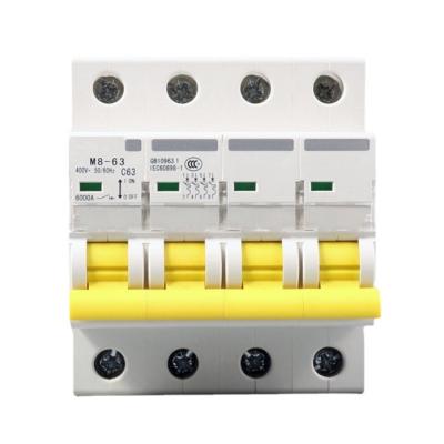 China AC Miniature Circuit Breaker MCB 4P 6A 10A 16A 20A 25A 32A 40A 50A 63A Overload for sale