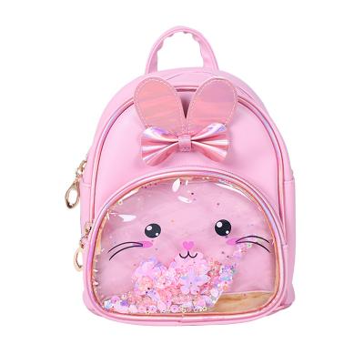 China Custom Made Girls School Bag Amazon Logo OEM Fashion Rabbit Backpack Girls Kindergarten Child Kindergarten PU School Bag fashion for sale