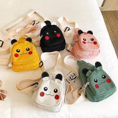 China Hot Selling Fashion Fashion Adjustable Shoulder Strap Cartoon Korean Children Canvas Chest Bag For Girls 2021 Little Girl Cross - Body Purse for sale