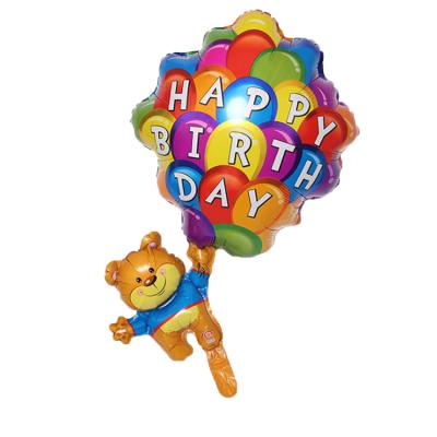 China Party Decoration New Style Cartoon Birthday Party Decorated Inflatable Bear Parachute Balloon Shape Foil Balloons for sale