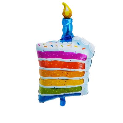 China Colorful Inflatable Happy Birthday Cake Balloon Birthday Party Foil Balloons Party Decorations Toys Cake Toppers for sale