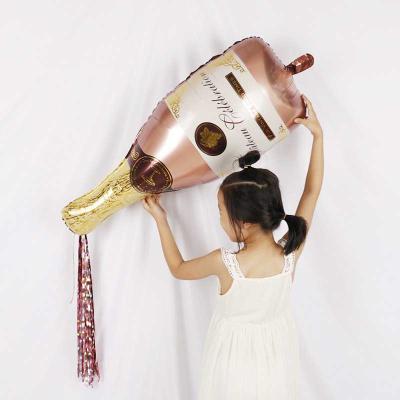 China Large Size Champagne Balloon Birthday Decoration Foil Birthday Balloon Party Decoration Balloon for sale