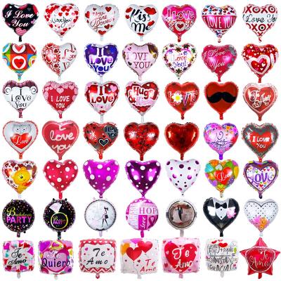 China Eco-friendly 18 inch helium heart shape love foil inflatable balloon wedding valentines day party decoration for sale