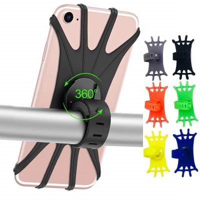 China Wholesale Adjustable 360 ​​Rotation Silicone Phone Holder Bike Motorcycle Scooter Handlebar Mount Mobile Phone Holder for sale