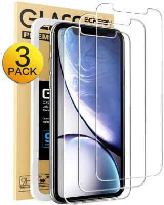 China Mobile phone 3 in 1 screen wrap protector for iphone 12 11 pro X XS XR XS max tempered glass with easy install tool OEM package for sale