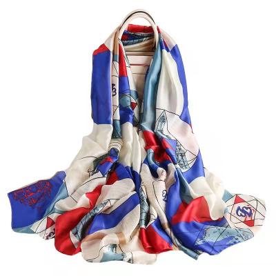 China Clothing decoration 2020 spring fashion shawl printed scarf/summer silk women's scarf for sale