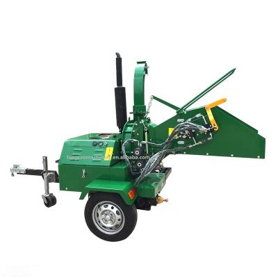 China Factory Farms Wholesale Price Towable 22hp Self Powered Diesel Wood Chipper Trailer for sale