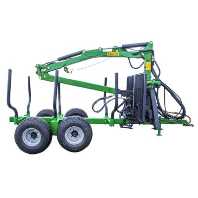 China Farm 8 Ton Forest Machinery Gasoline Log Trailers With Grapple Atv Farm Timber Log Loader With Trailer Crane for sale