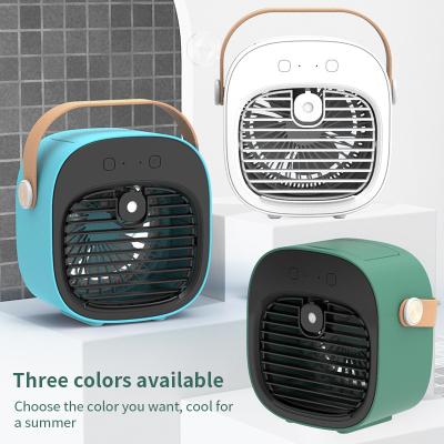 China Hotel 2023 New Arrivals Rechargeable USB Desktop Water Cooling Fan Humidifier Purifier Multifunction Portable Mini Air Conditioner for sale