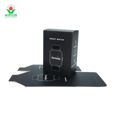 China Matt Design Recyclable Black Customized Biodegradable Paper Packaging Watch Box for sale