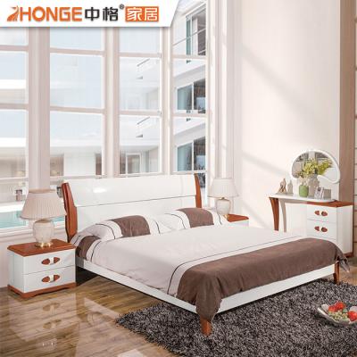 China Foshan MDF Home Furniture Fancy Home MDF Modern Wooden Glossy White Bedroom Furniture Full Sets for sale