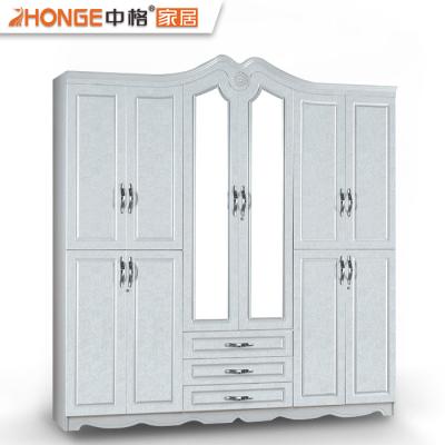 China Foshan PVC Storage Cabinet Large PANEL Wooden Wardrobe Home Bedroom Furniture MDF Wardrobe for sale